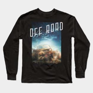 Off Road Vehicle Text in Dark Black background Long Sleeve T-Shirt